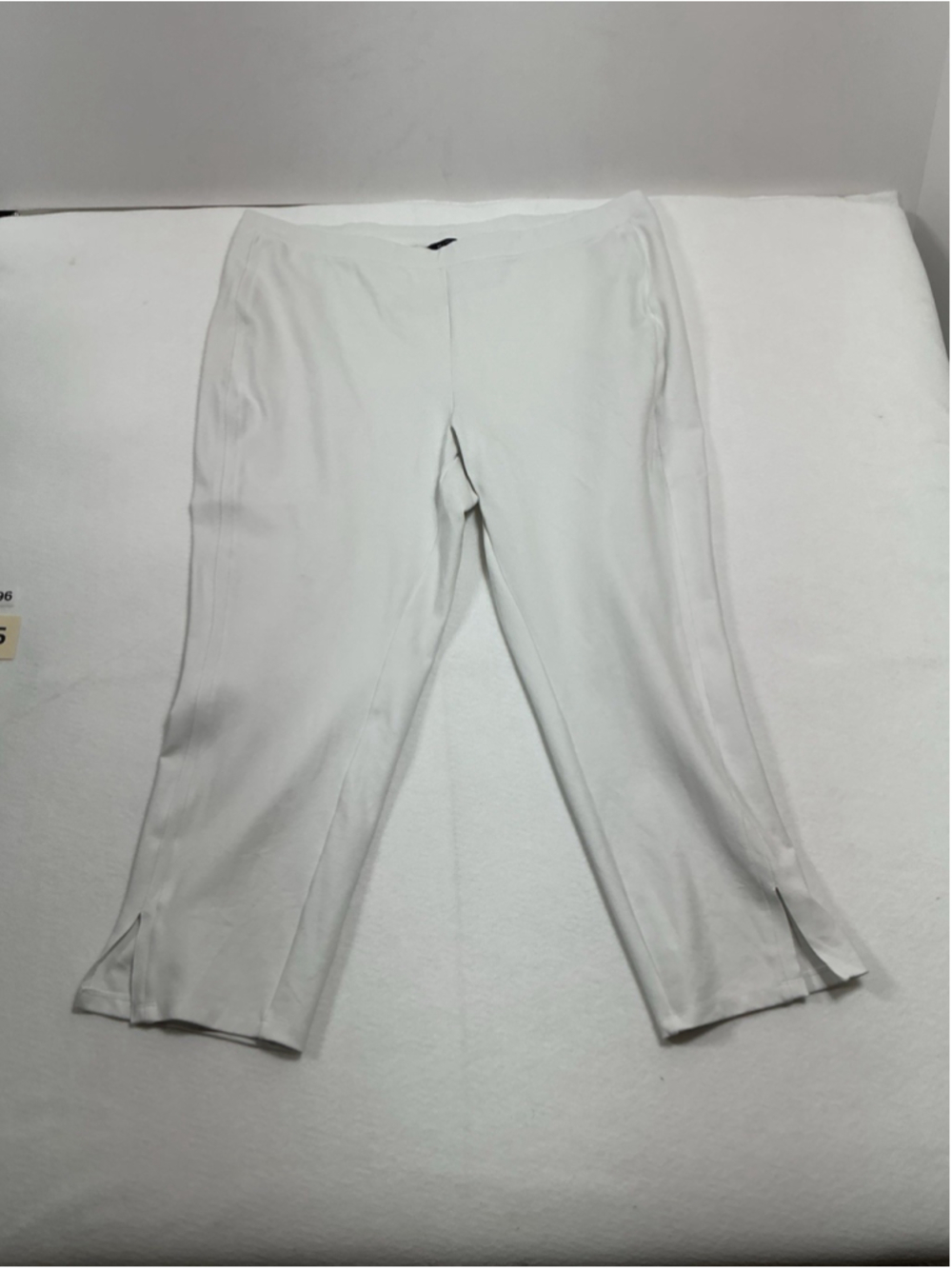 Womans Excellent Condition H By Halston Pullon Casual Stretch Pants 2X White